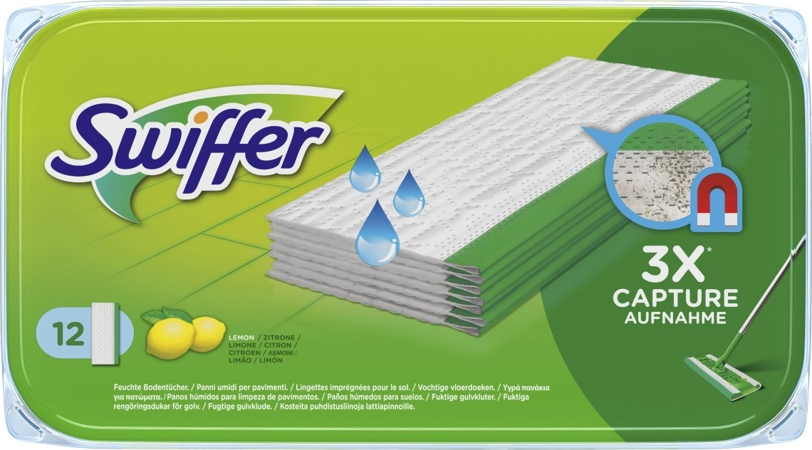Swiffer Ανταλλακτικό Πανί Παρκετέζας Άρωμα Λεμόνι για Πάτωμα 12τμχ